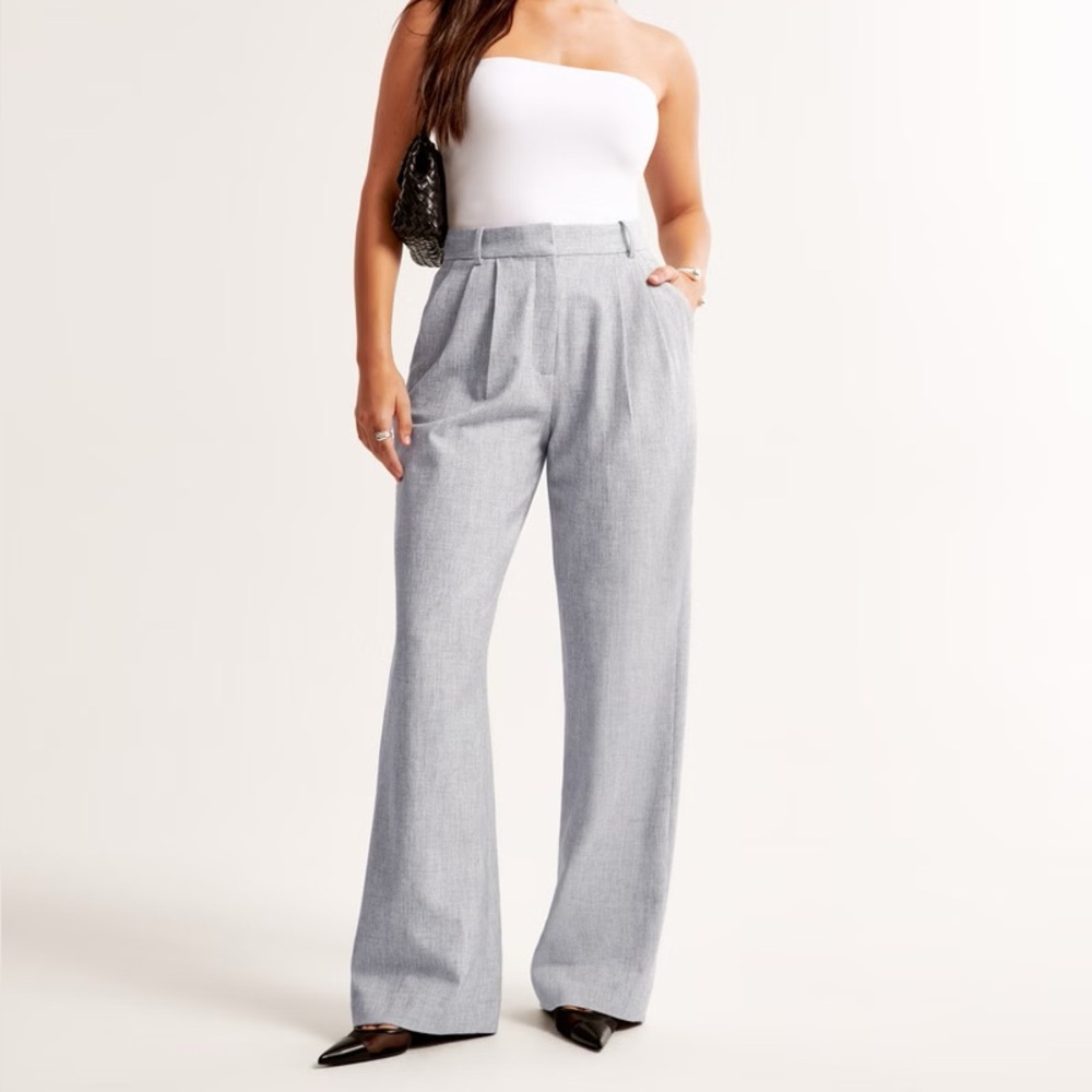 NWT Curve Love A&F Sloane Tailored Wide Leg Pant Size 29 Short/Petite